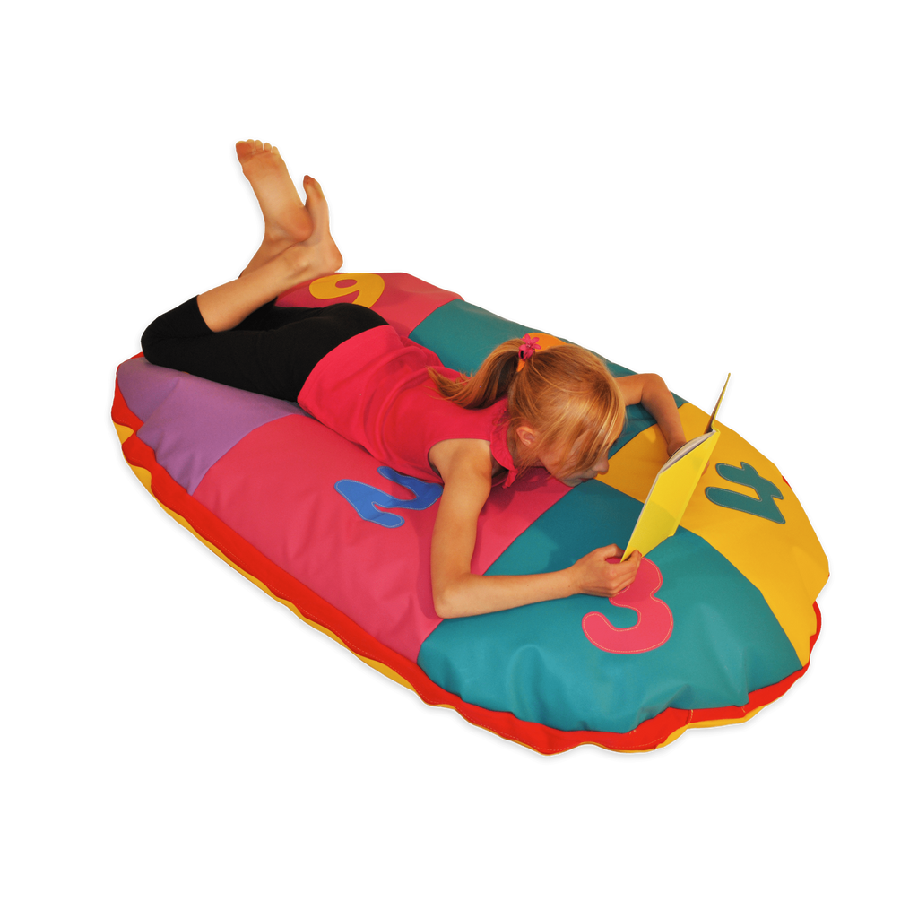 Oval Number Cushion Bean Bag Multi-Coloured Soft Seating for Kids Learning & Play