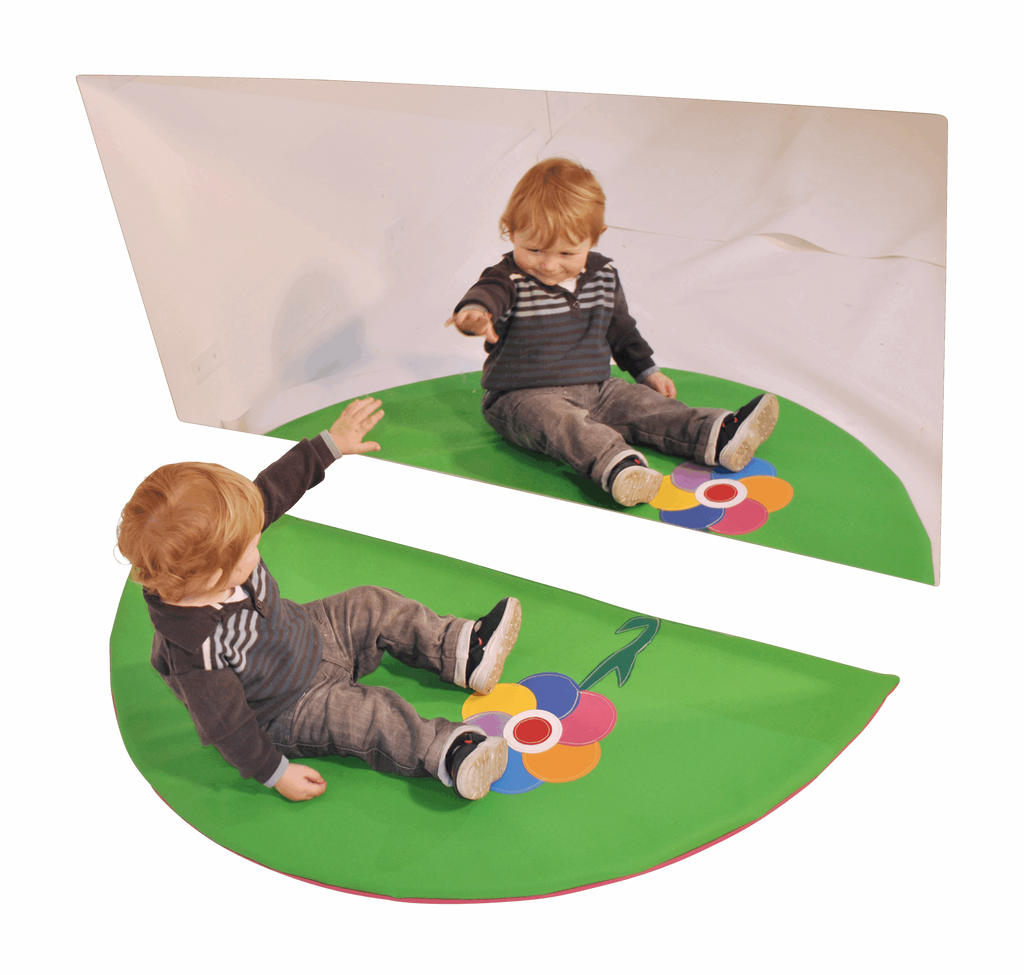 Wall Mirror and Mat Set Shatterproof Sensory Mirror & Padded Play Mat for Kids