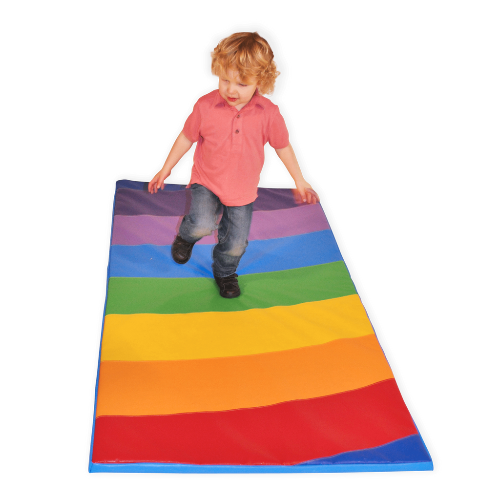 Rainbow Feature Soft Play Mat for Early Years – Colourful Cushioned Nursery & EYFS Floor Play Mat