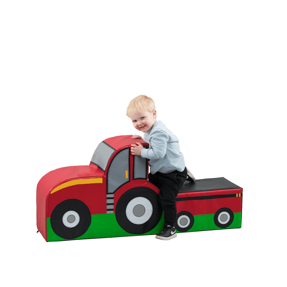 Tractor Bench Soft Play Seat Handmade Foam Ride-On Farm Tractor for Kids