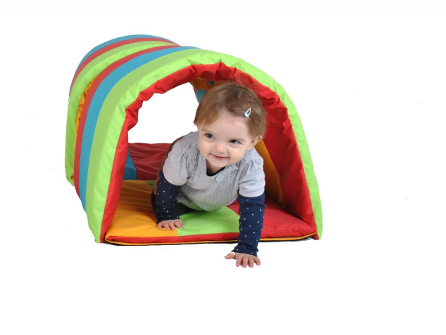Early Years Soft Play Multi-Coloured Baby Crawl Tunnel (2 Tunnels)