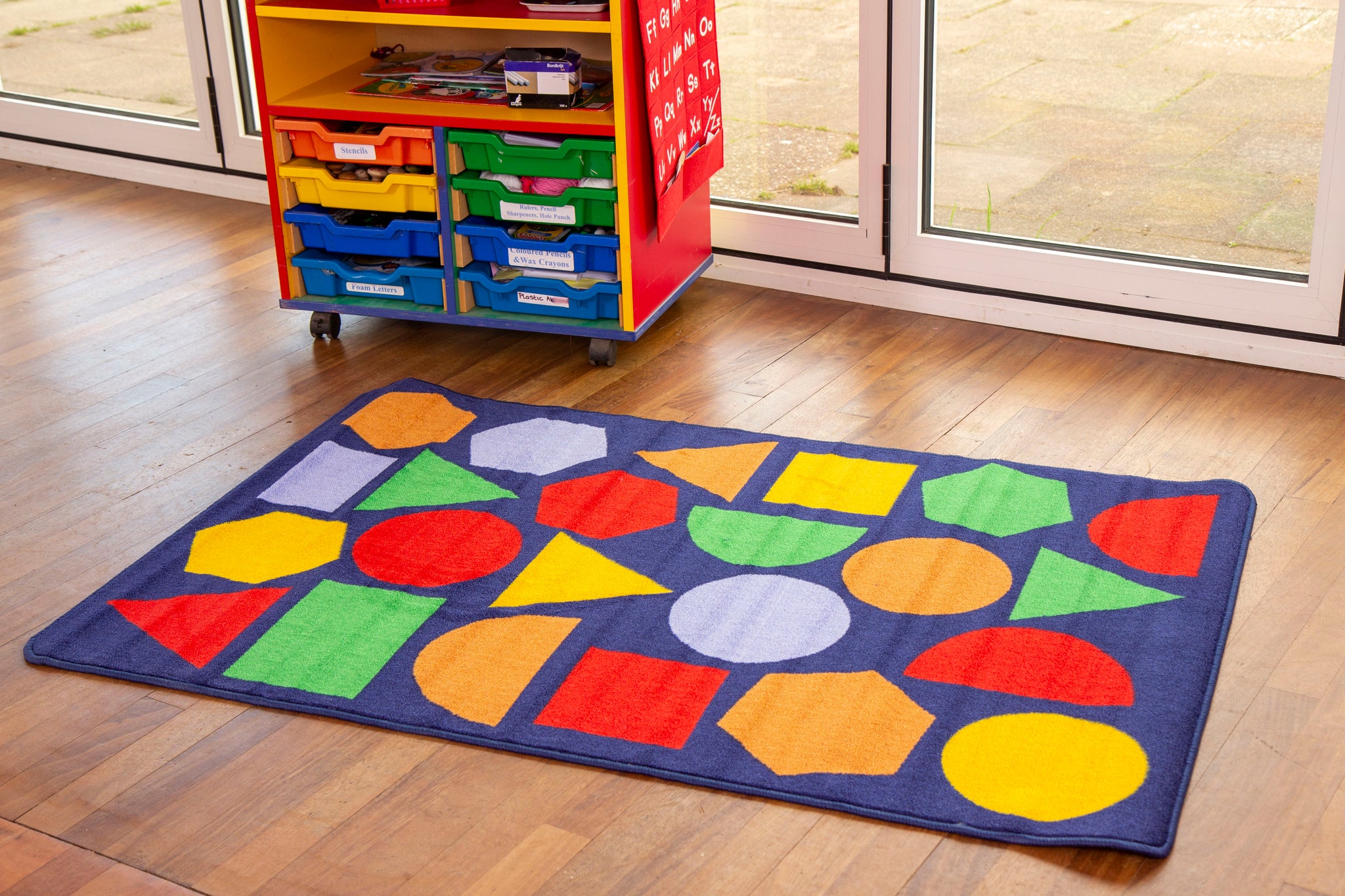 Kinder™ Primary Colour Geometric Nursery Rug – Classroom Direct