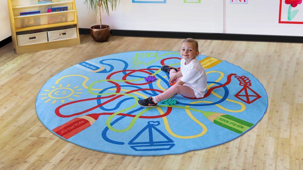 Rainbow™ Colour Tubes Carpet For Schools  2x2m