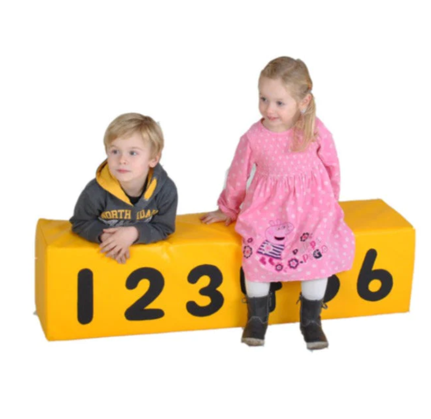 Rectangular Long Alphabet & Number Soft Play Bench - Classroom's