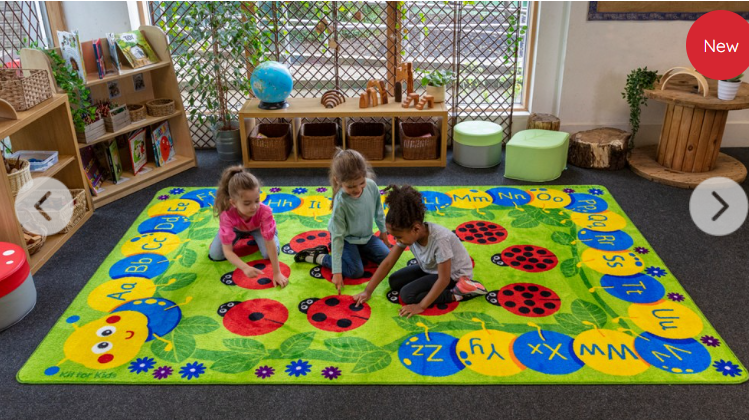 Back to Nature™ Chloe Caterpillar Numeracy & Literacy Carpet For Schools 3x2m