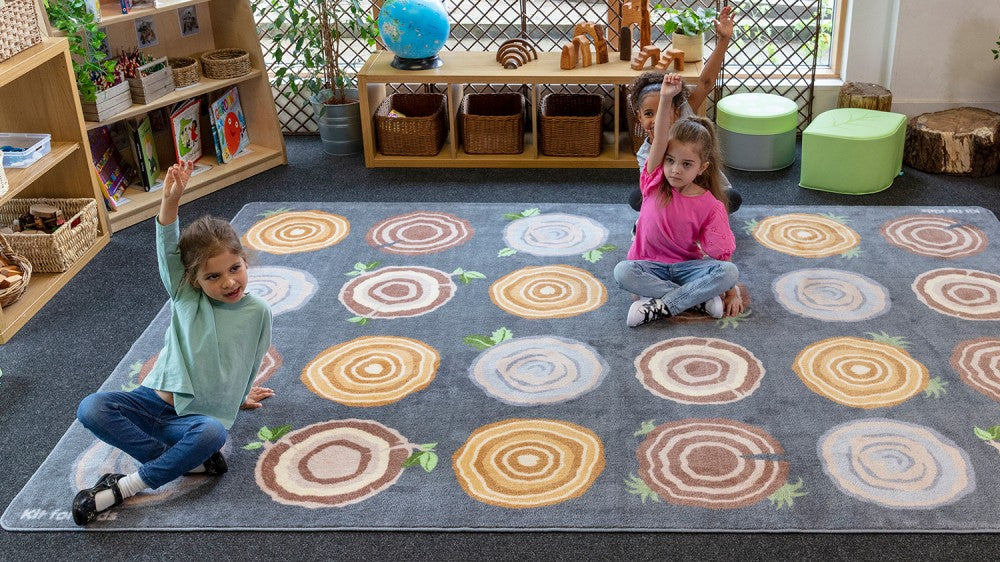 Early Years Natural World Tree Stump Placement Floor Carpet for School ...