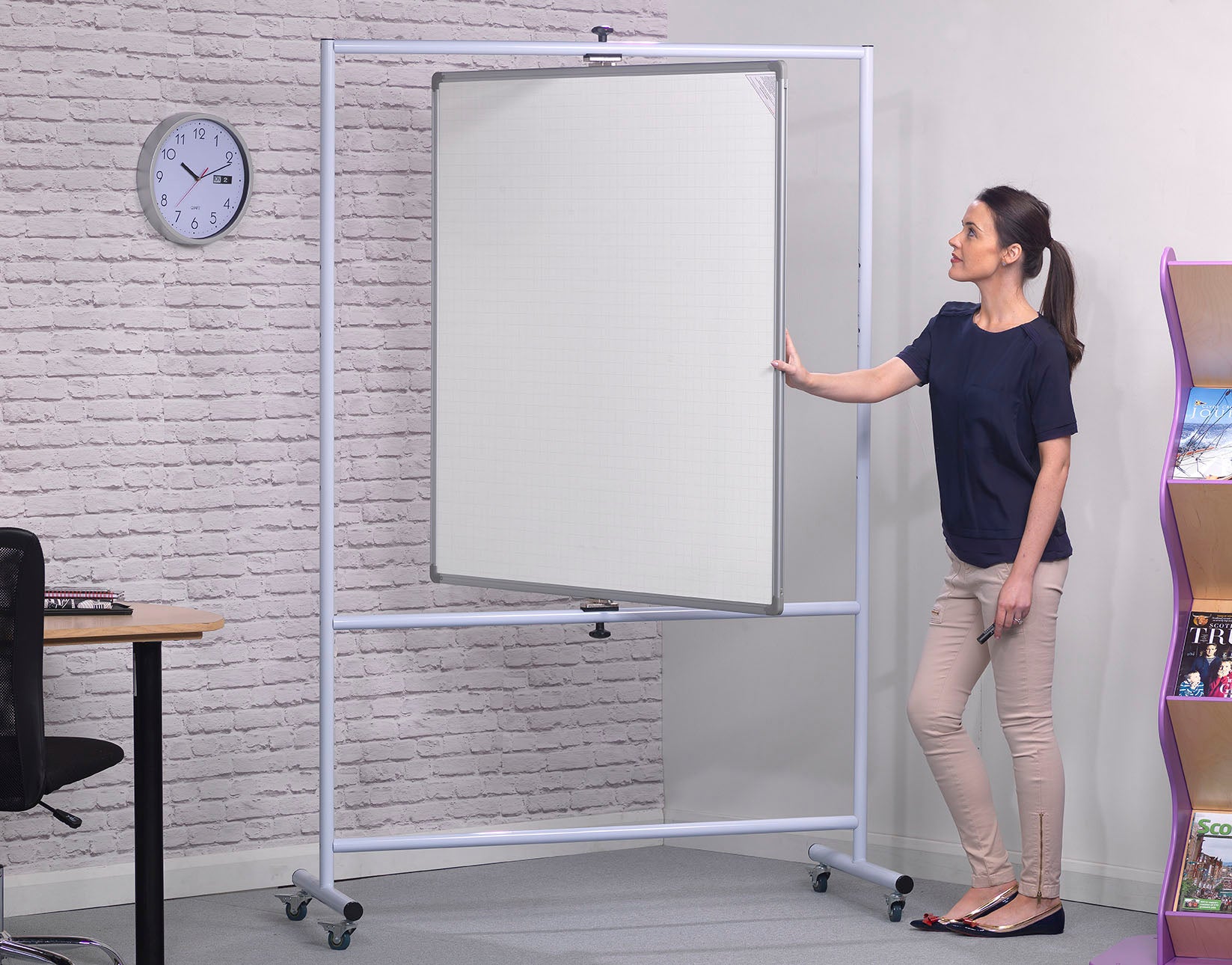 Non-Magnetic Mobile Pivot Writing Board - Portrait – Classroom Direct