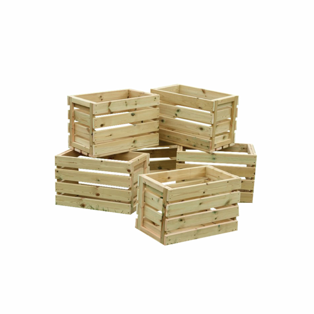 Wooden Play & Storage Crates x 6