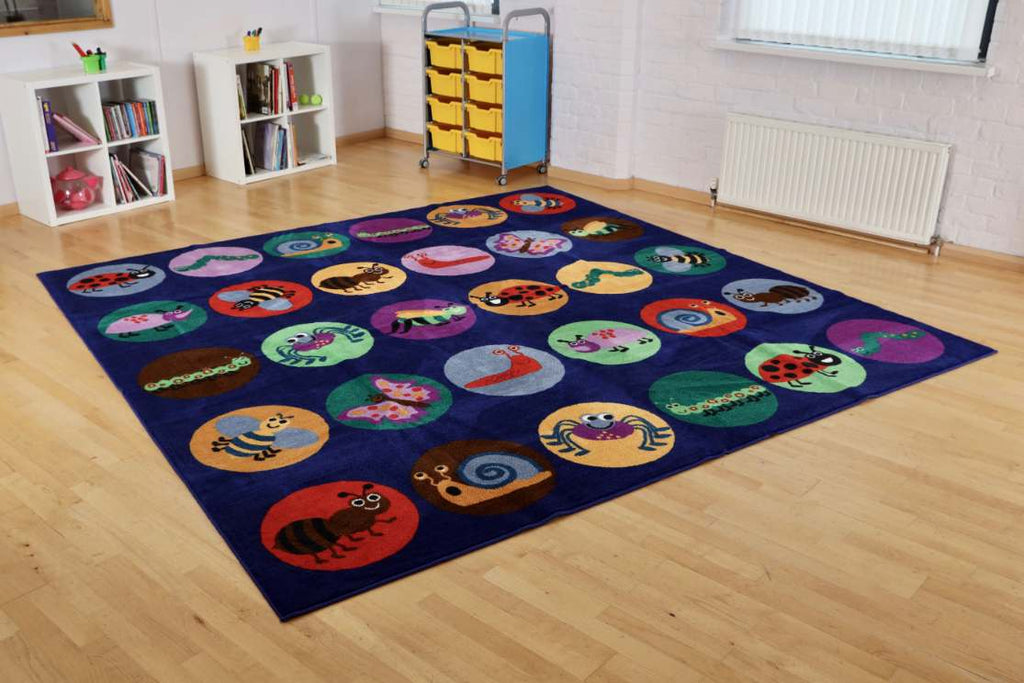 Kinder™ Mini Beasts Classroom Carpet 3 x 3 metre