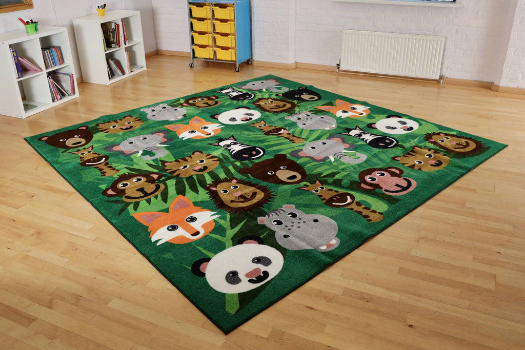 Kinder™ Wild Animals Classroom Carpet 3 x 3 metre