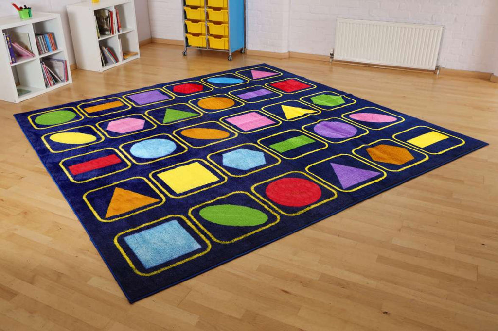 Kindercolour™ Geometric Shapes Classroom Carpet 3 x 3 metre