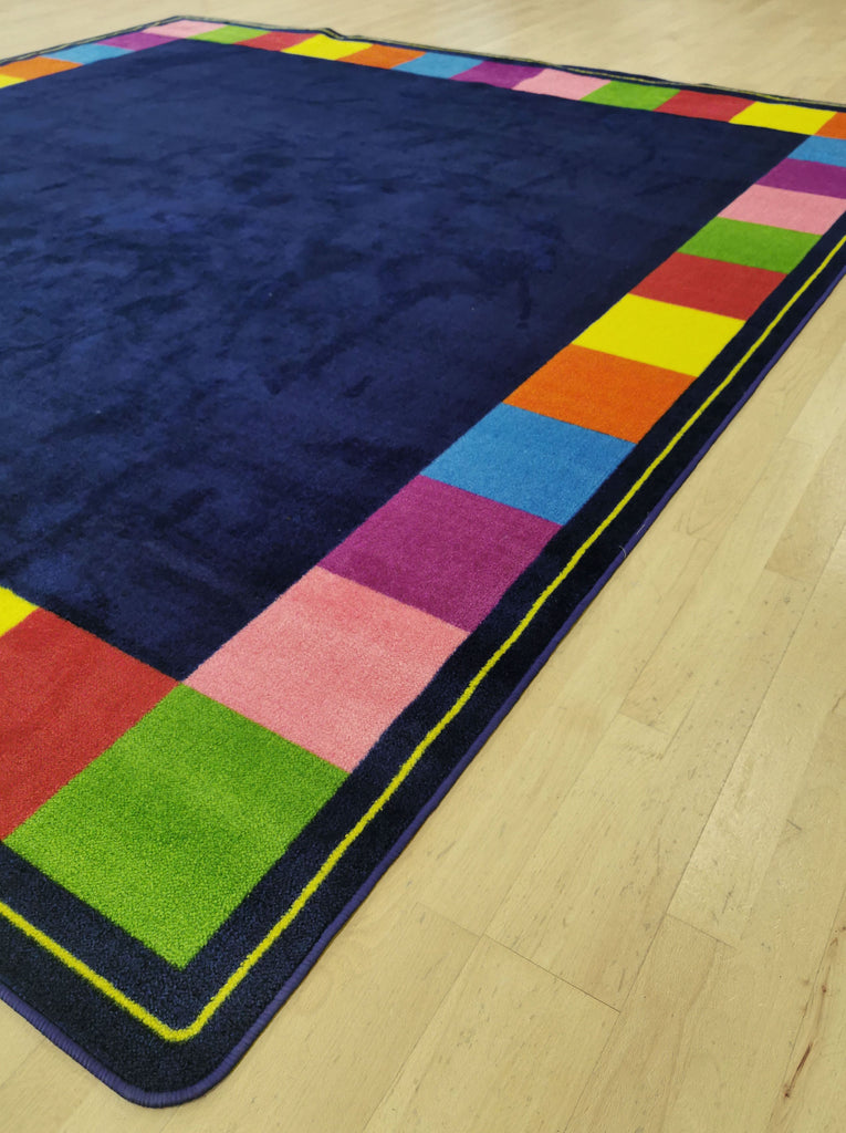 KinderColour™ Rainbow Edge Play Classroom Rug 3 x 3 metre – Classroom ...