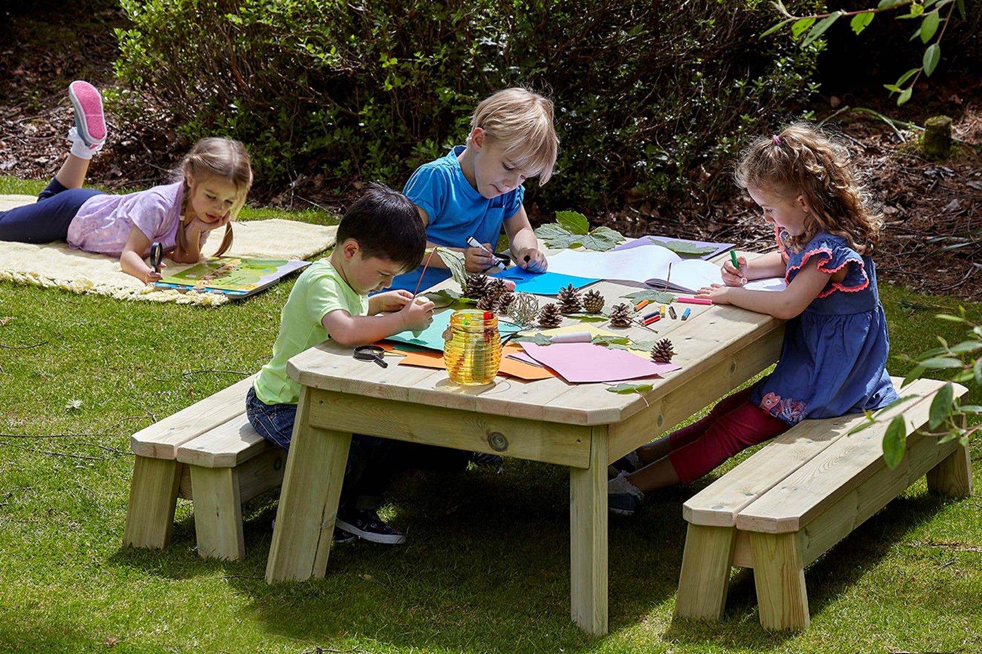Childrens bench and table set online