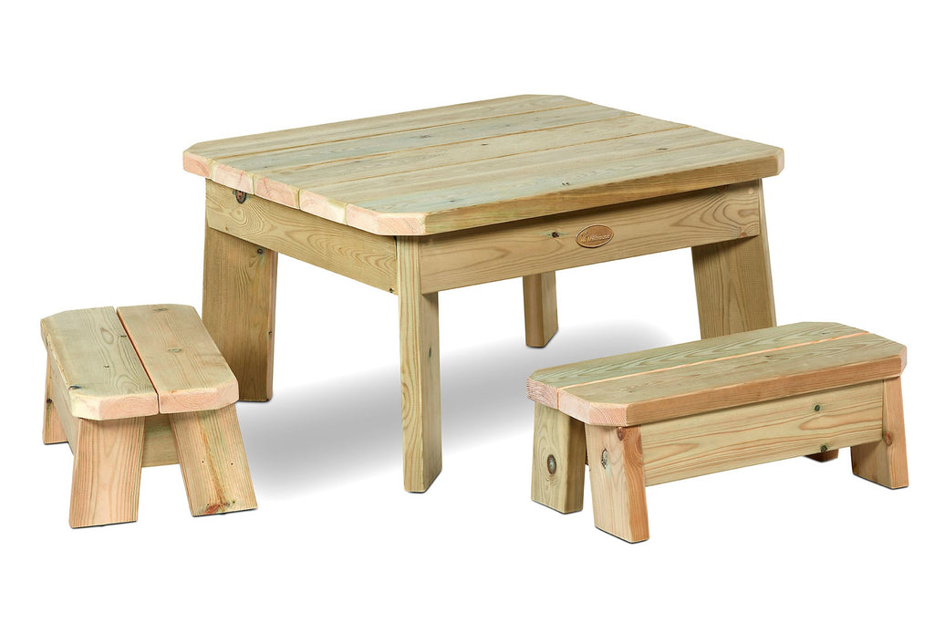 Outdoor Square Table & Bench Set - Toddler