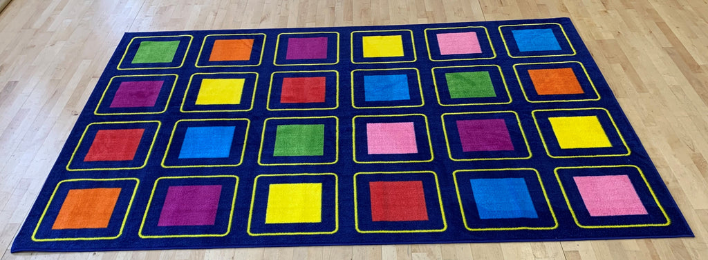 KinderColour™ Squares Placement Classroom Carpet 3 x 2 metre