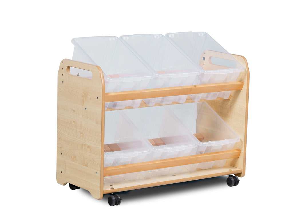 Tilt Tote Storage with 6 Clear Tubs