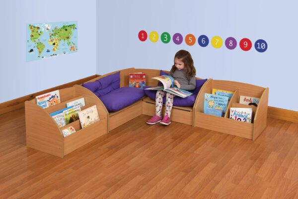 Reading Corner Seat with Purple Cushions (Beech)
