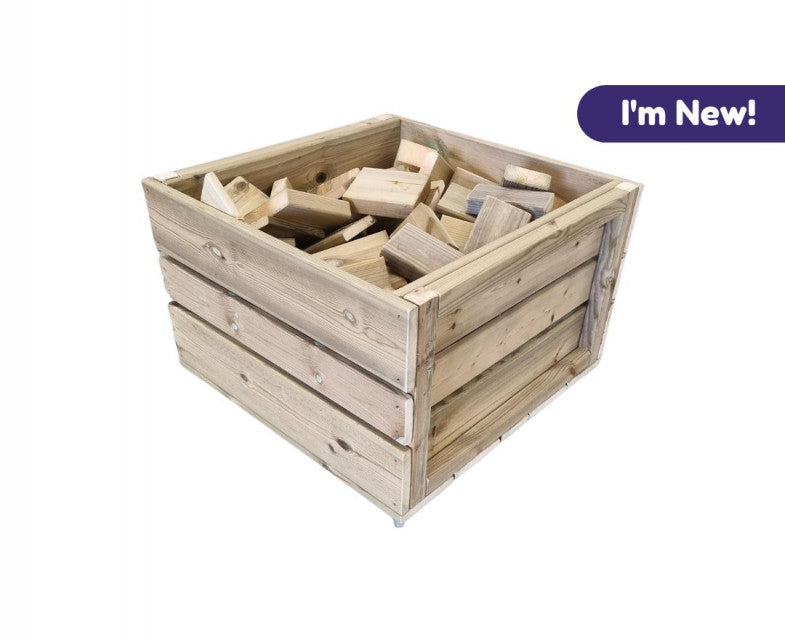 Early Years Building Blocks in Wooden Crate