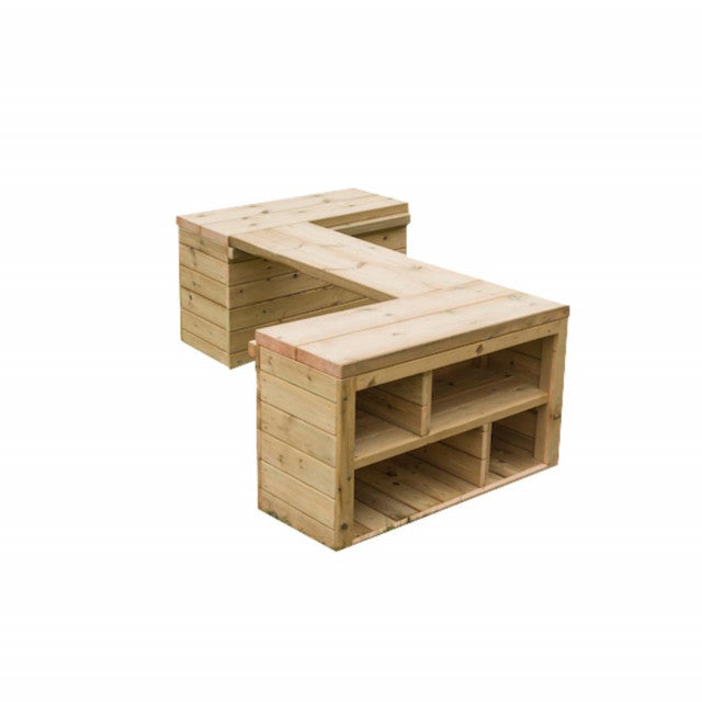 Outdoor Wooden Movable Storage Table for Schools