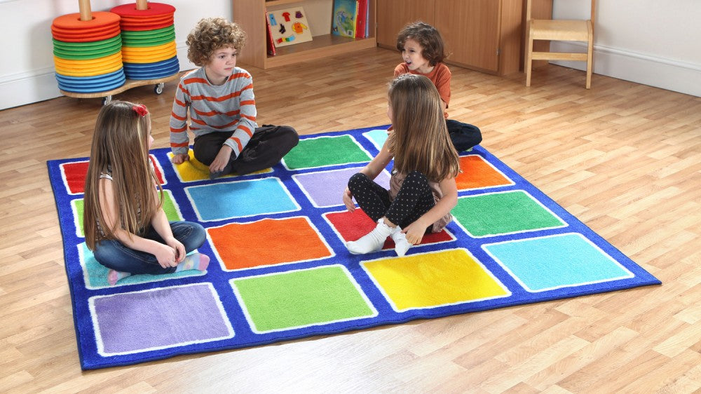 Rainbow™ Square Placement Carpet For Schools 2x2m – Classroom Direct