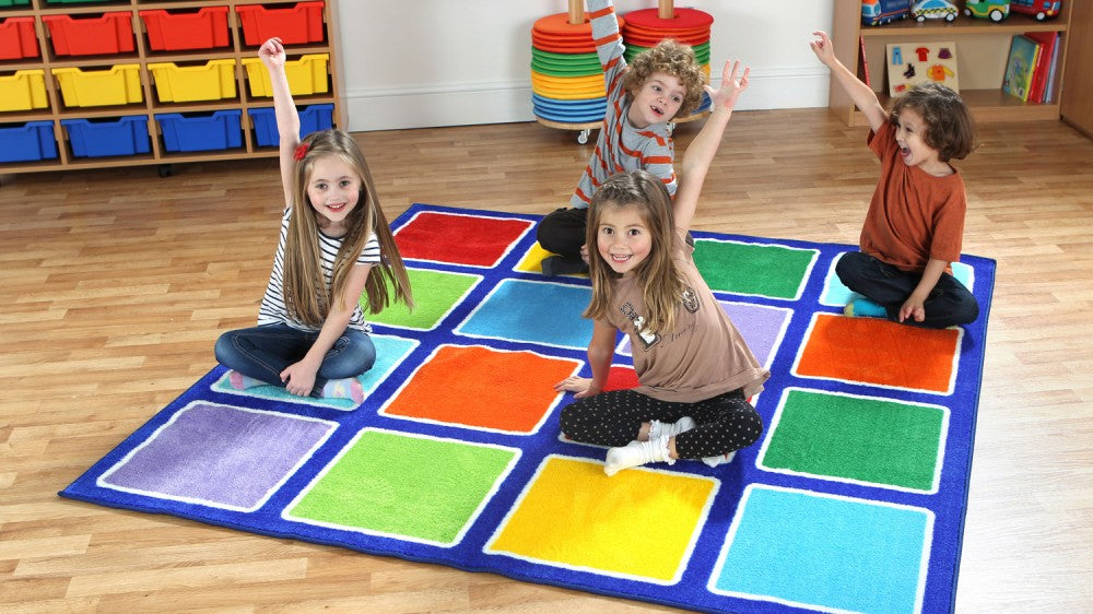 Rainbow™ Square Placement Carpet  For Schools 2x2m
