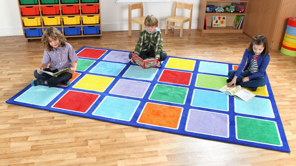 Rainbow™ Rectangle Placement Carpet For Schools 3x2m – Classroom Direct