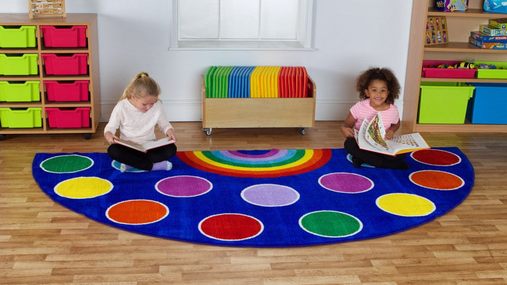 Rainbow™ Semi-Circle Placement Carpet 1500 x 3000mm – Classroom Direct