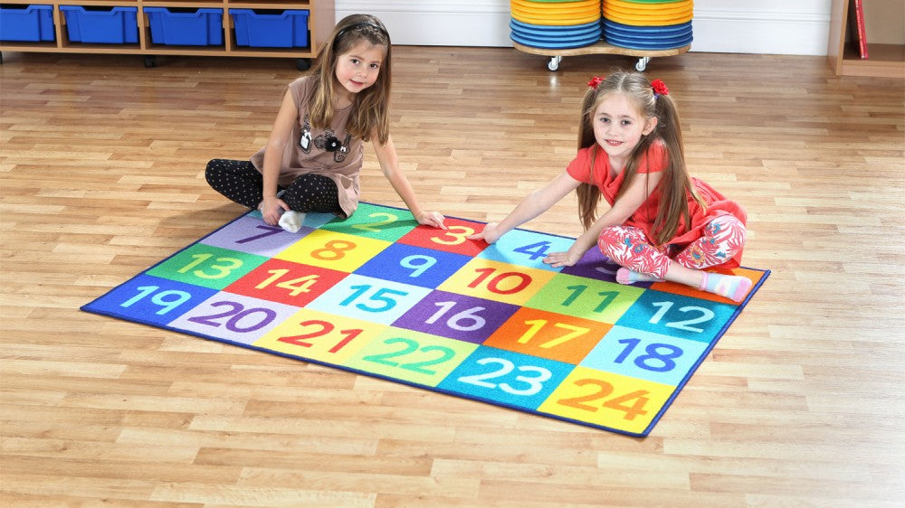Rainbow™ 1-24 Numbers Carpet  For Schools 1500 x 1000mm