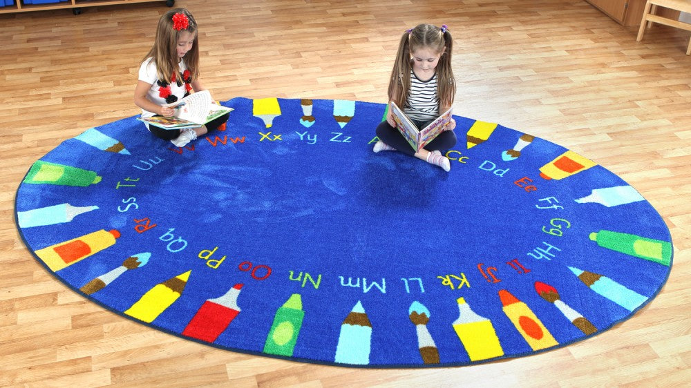 Rainbow™ Oval Pencils Alphabet Carpet For Schools