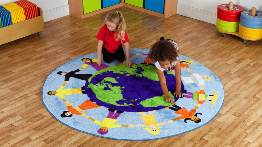 Children of the World™ Multi-Cultural Carpet  For Schools 2000 x 2000mm circular