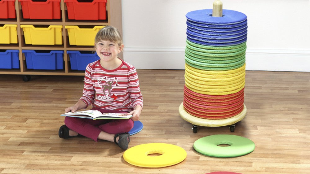 Rainbow™ Circular Cushions & NEW DESIGN Donut™ Trolley For Schools