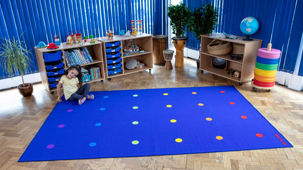 Essentials Rainbow Spots Indoor / Outdoor Carpet - Blue