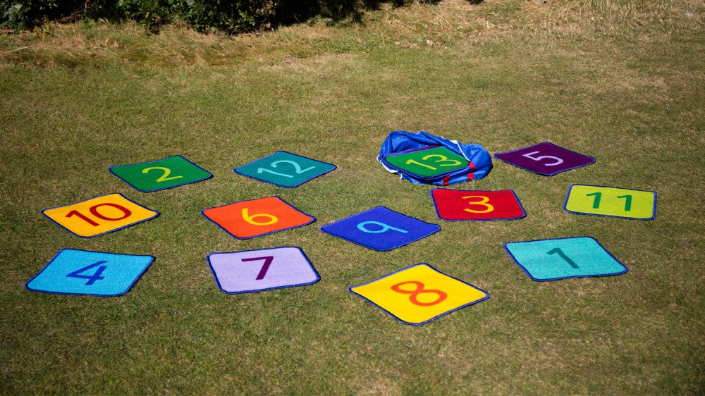 Rainbow™ 1-24 Numbers Mini Indoor/Outdoor Mat Squares with FREE holdall For Schools