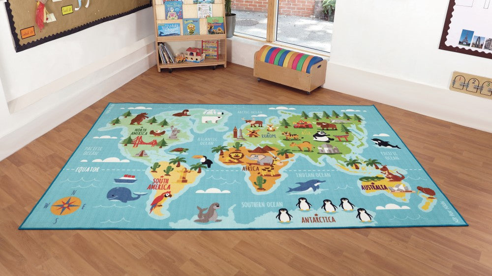 Animals and Places of the World Carpet For Schools 3m x 2m