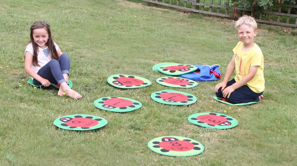 Back to Nature™ Counting Ladybird Indoor/Outdoor Mini Mats with FREE holdall Set of 24For Schools