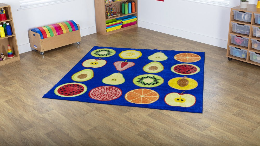 Fruit Square Placement Carpet For Schools
