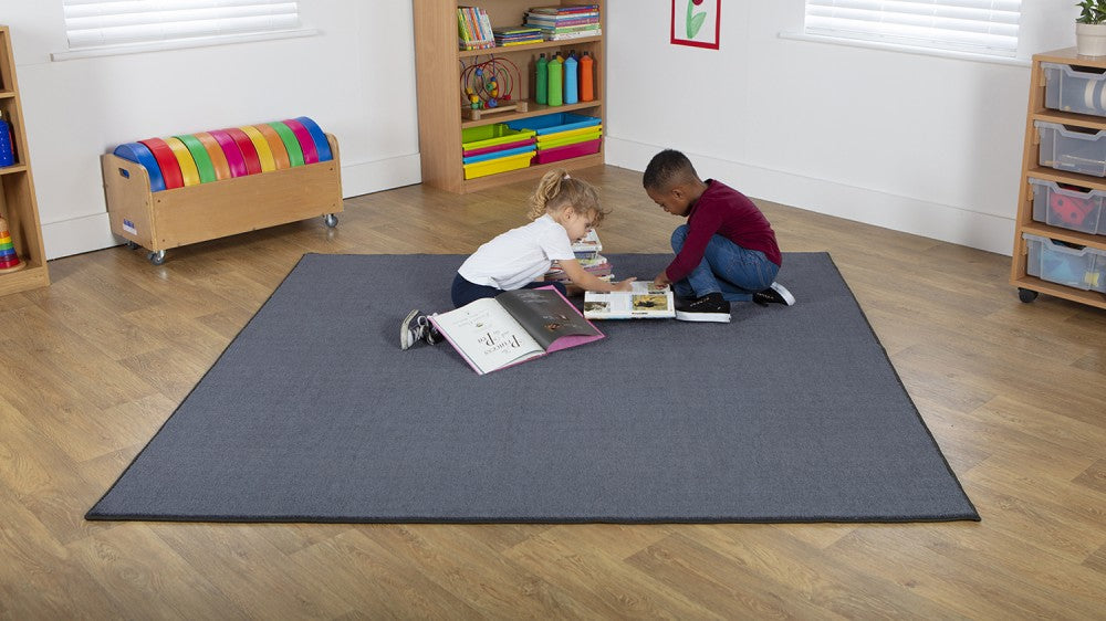 Luxury Super Soft Square Carpet, Grey For Schools – Classroom Direct