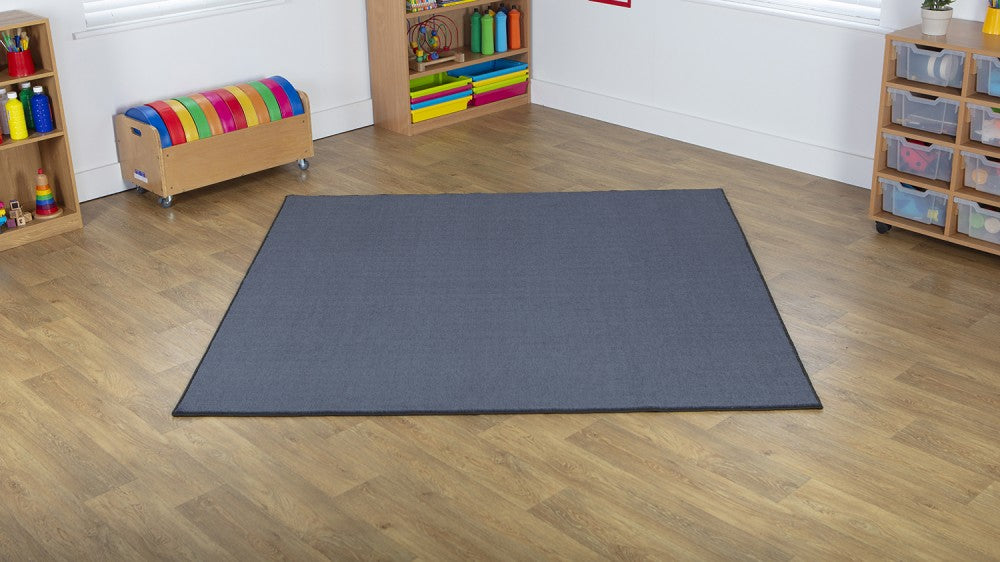 Luxury Super Soft Square Carpet, Grey  For Schools